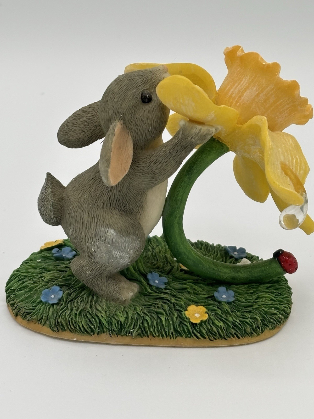 Fitz & Floyd Charming Tails Mouse with Flower Figurine Boxed Spring Garden Decor