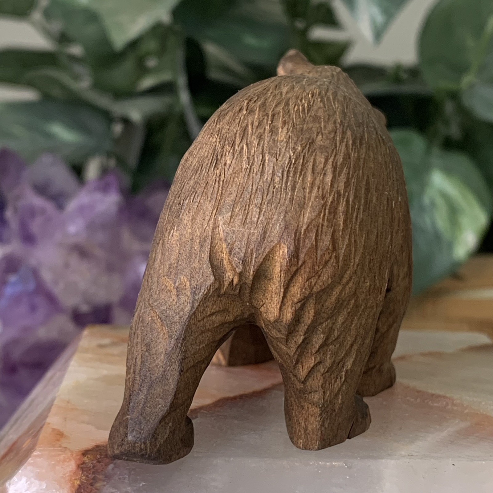 Vintage German or Swiss Black Forest or Brienz Carved Wood Bear Figurine Carving