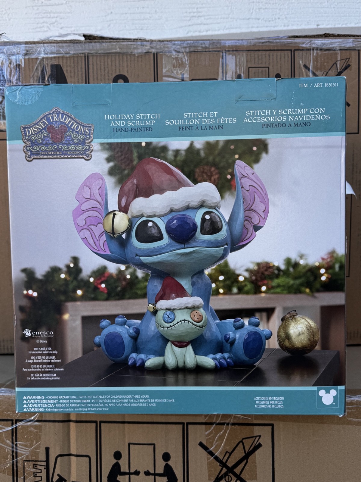 Jim Shore Disney Holiday Stitch and Scrump Christmas Resin Statue 14.8”H New Box