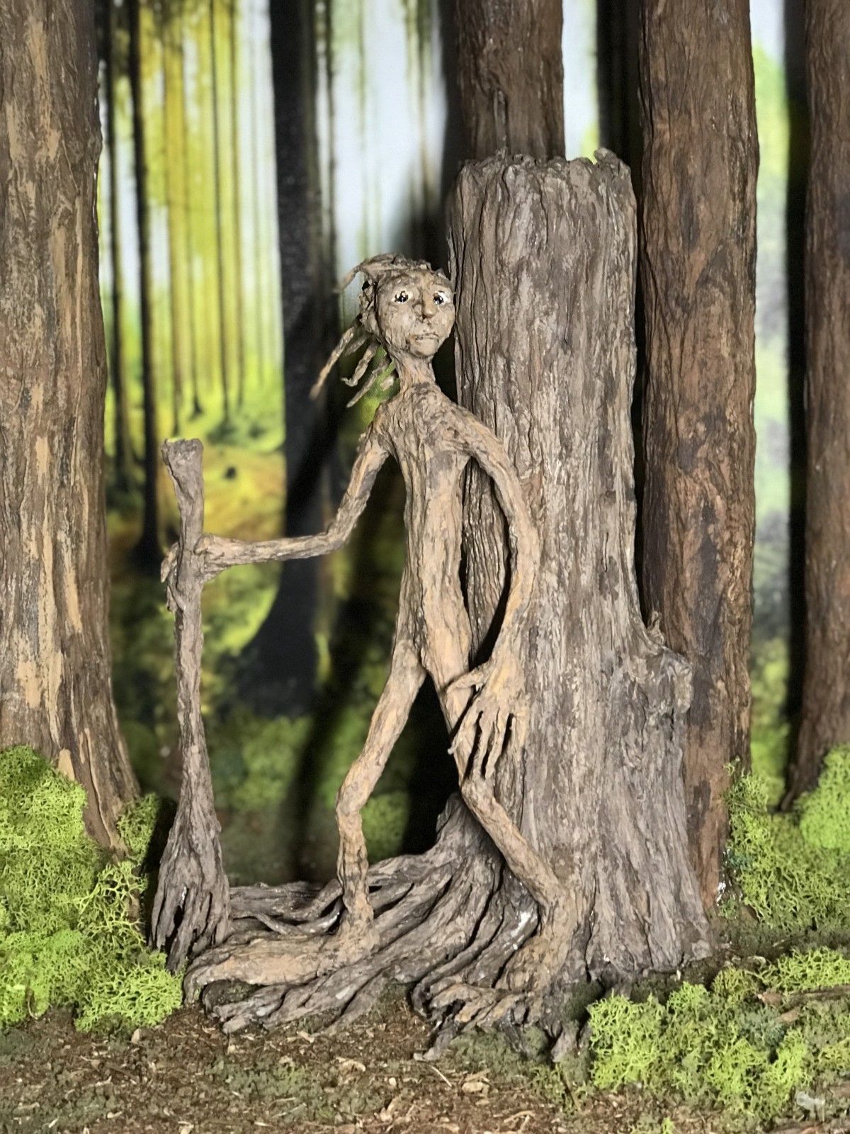 OOAK 12″ Fantasy Forest Tree Being Creature Home Accent Shelf Display