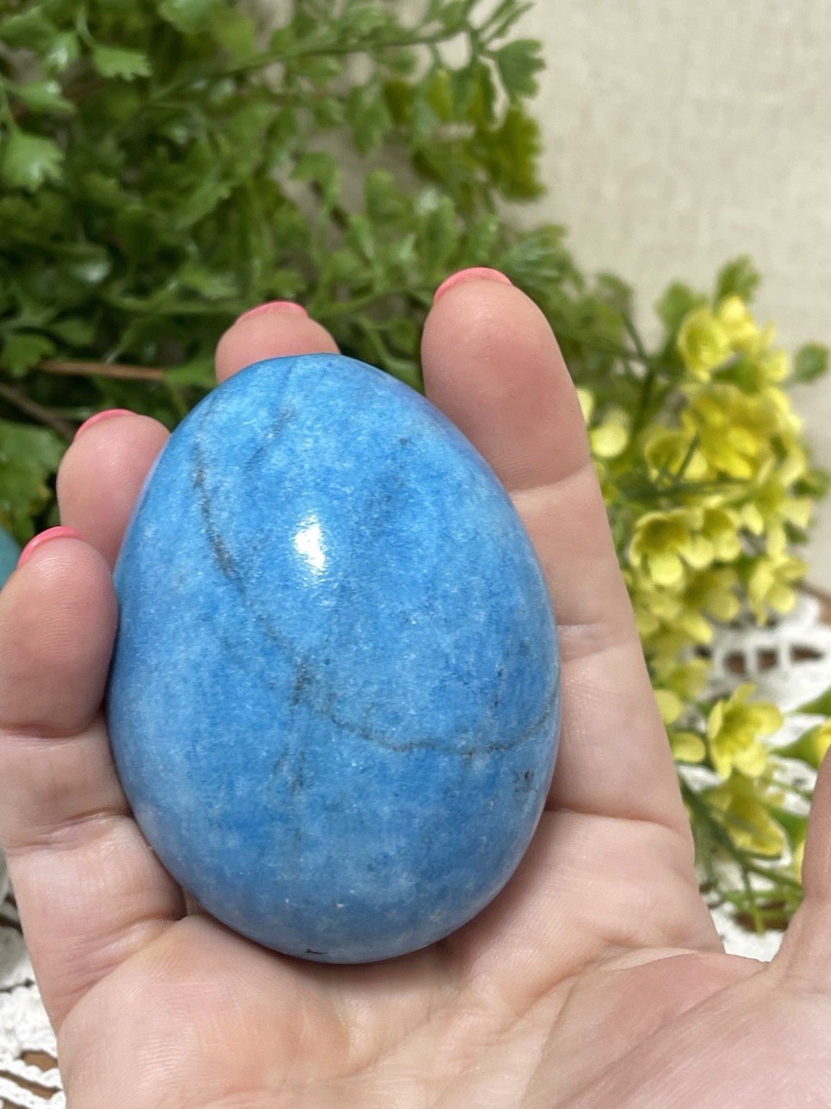 Lot Of Green Alabaster Marble Stone Polished Eggs Green Teal Blue Vintage