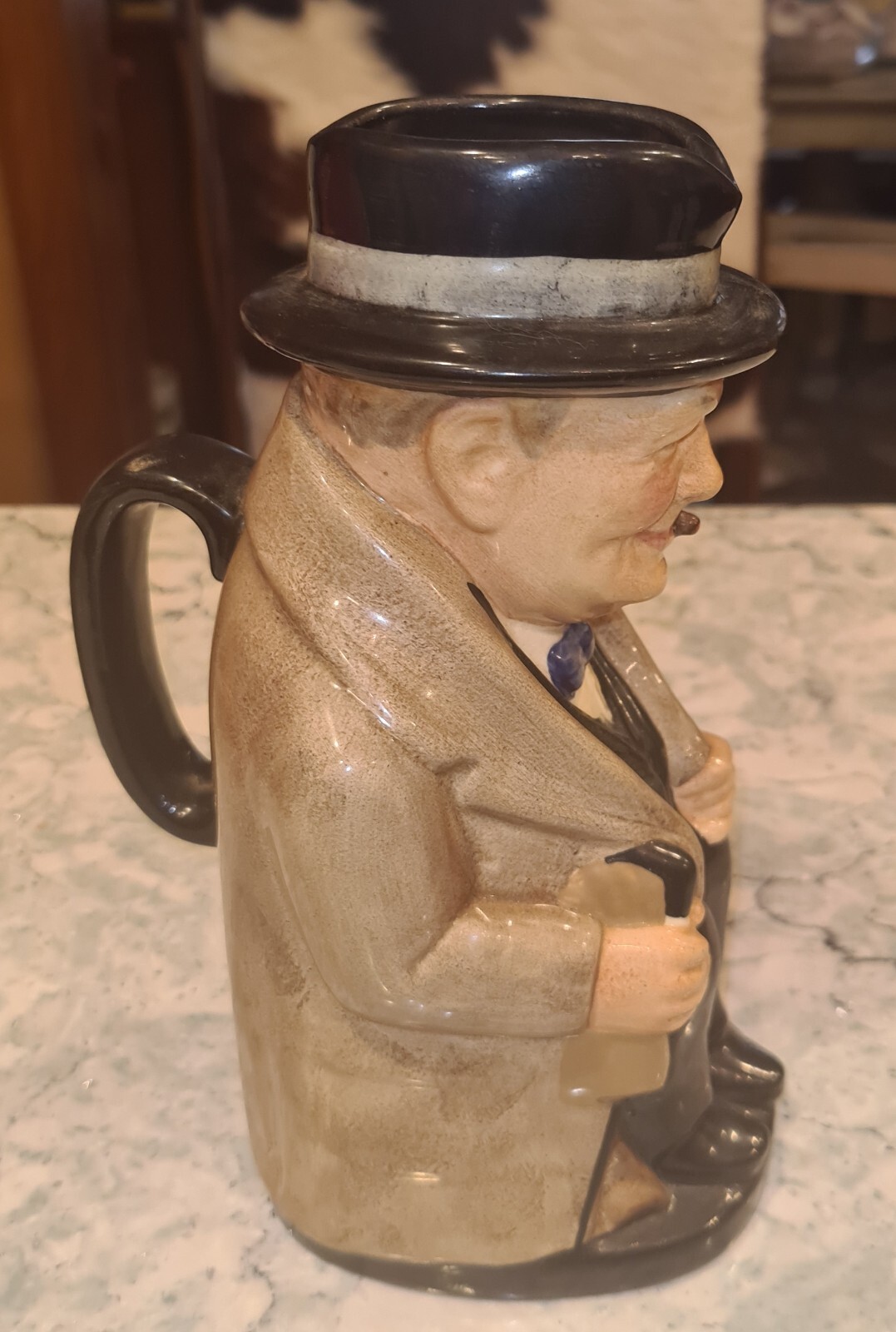 Royal Doulton Large Toby Mug Pitcher 9″ Winston Churchill Scarce Excellent Shape