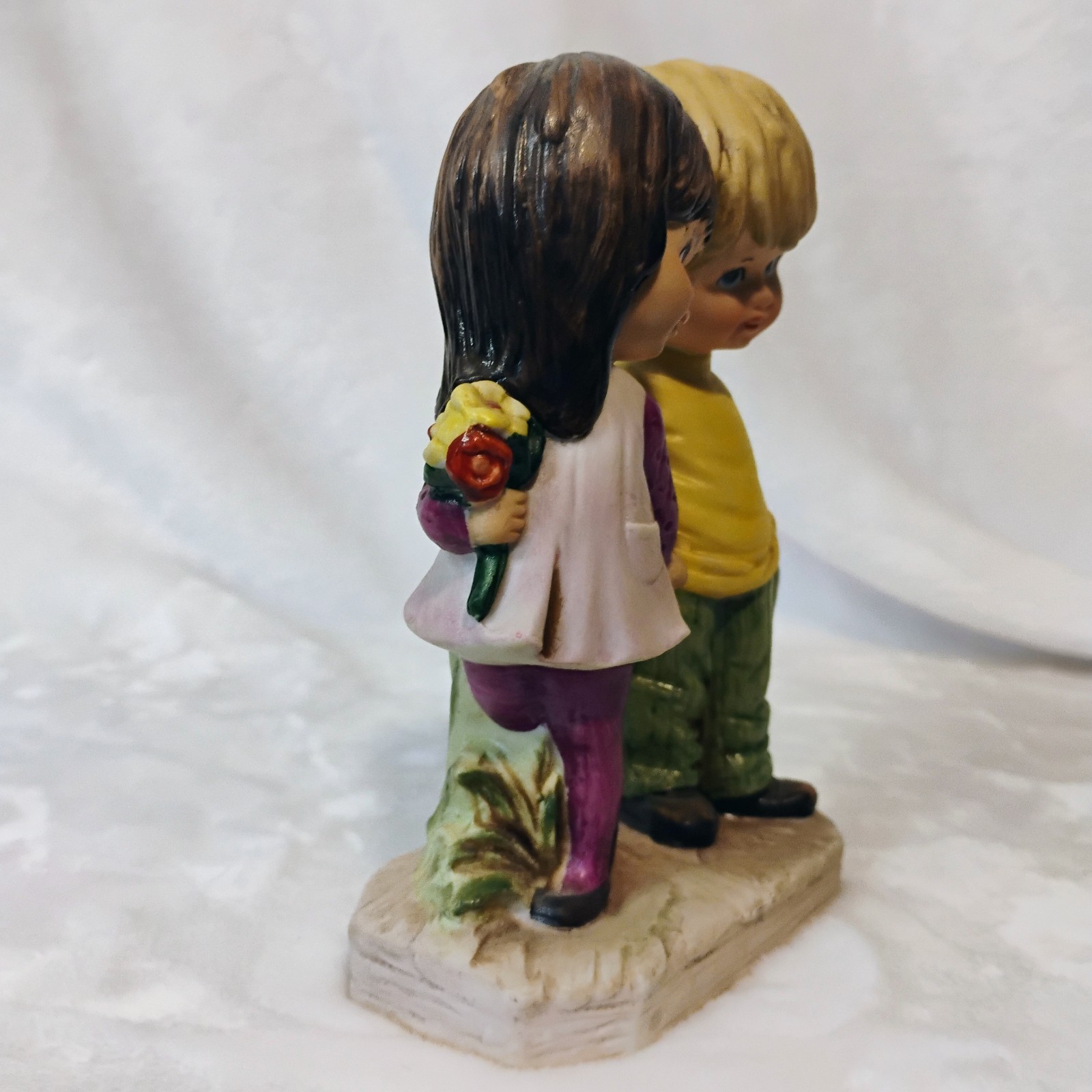 Vtg 70s MOPPETS Fran Mar Boy Girl Porcelain Figure Young Love Retro Home A