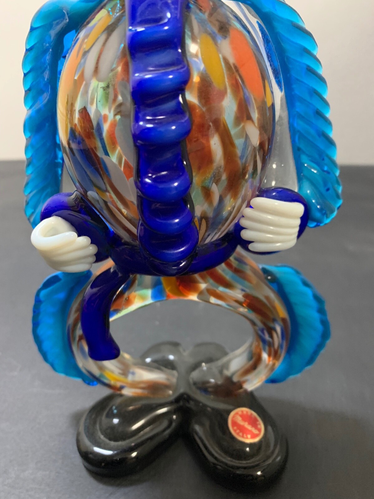 Vintage Murano Glass Clown Figurine. Hand Blown Glass. 1960-1969.