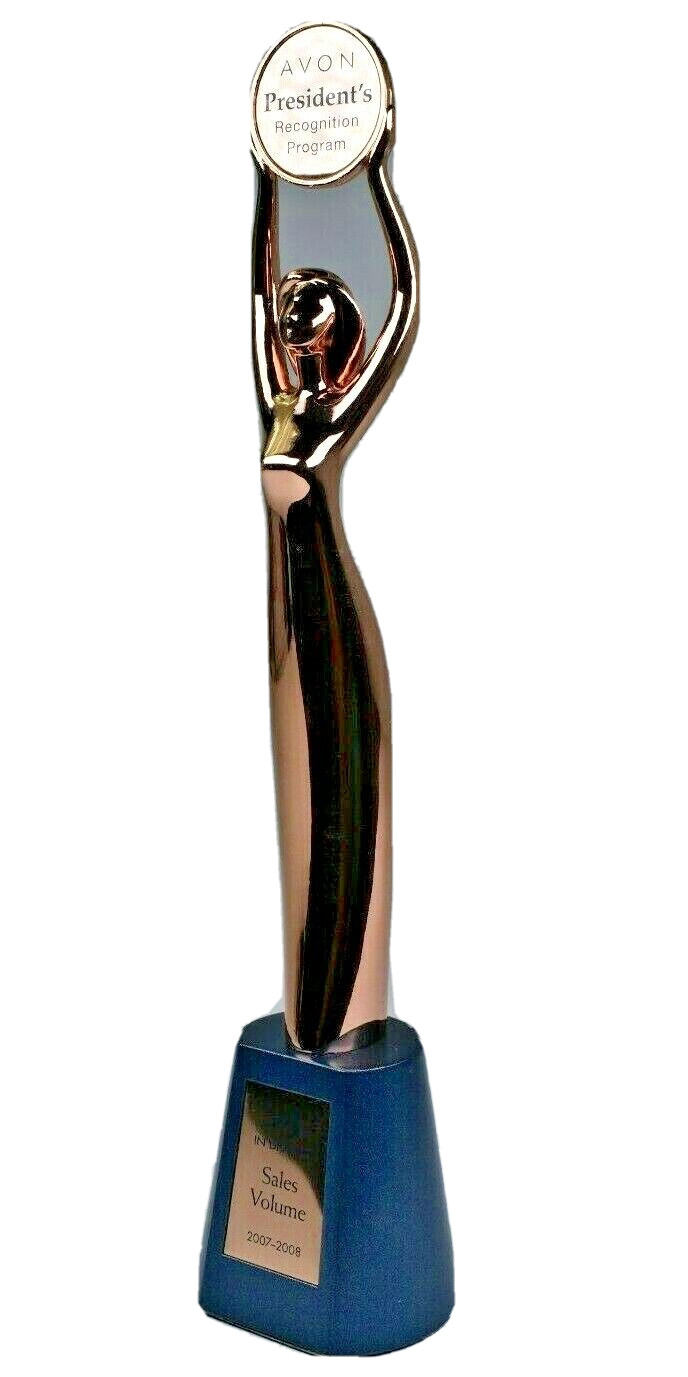 Avon President’s Sales Volume Figurine Metal Trophy #3 in district 2007 – 2008