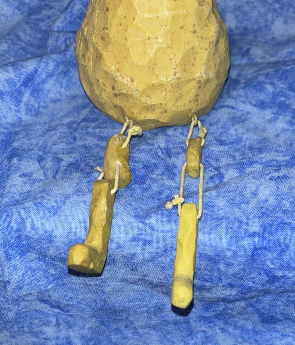 Vintage 1980s Anthropomorphic Pear Fruit Shelf Sitter Resin Figurine