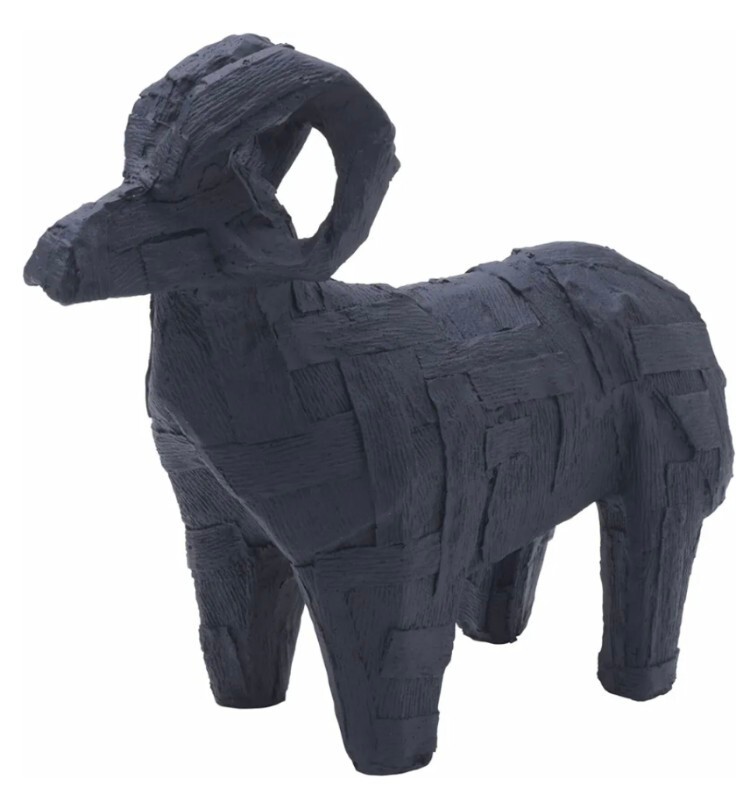 Mikasa Resin Ram Figurine Statue Black Matte New Home Decor Lightweight New