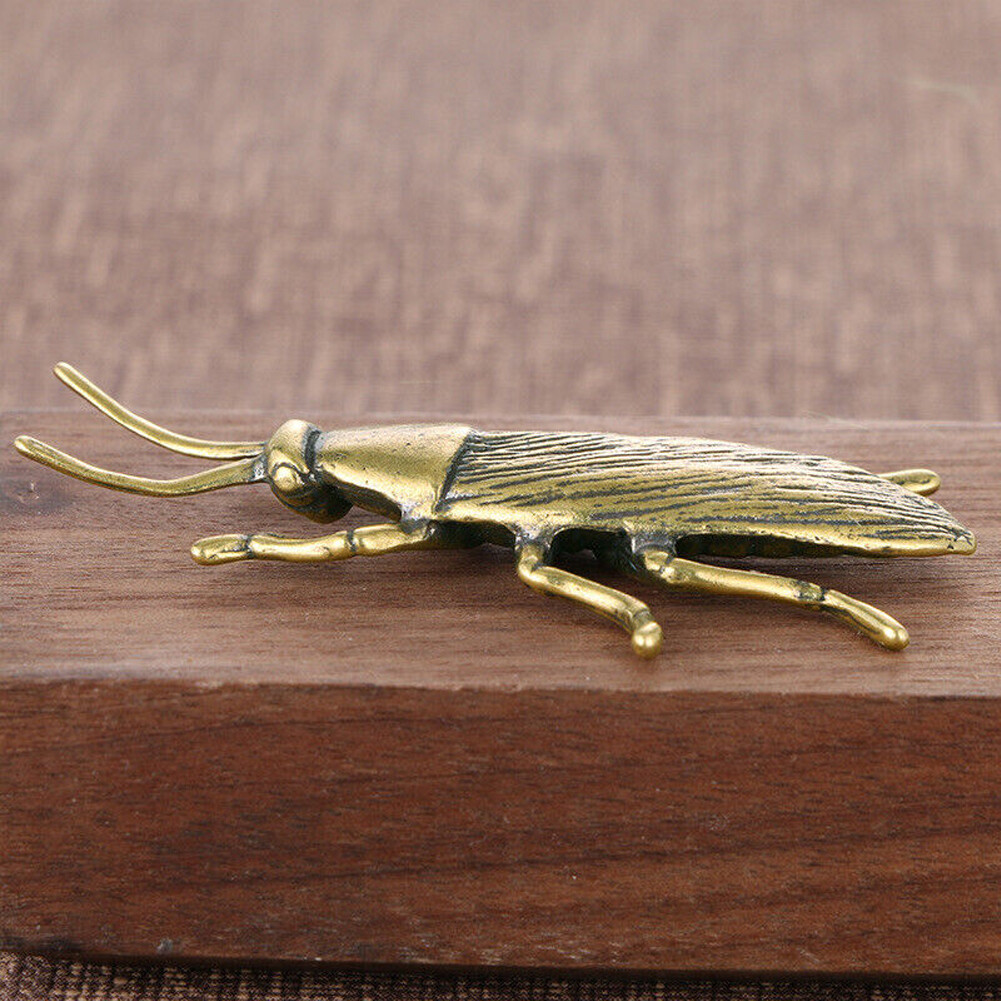 Brass Cockroach Figurine Statue Insect Animal Figurines Toy Desktop Decoration#