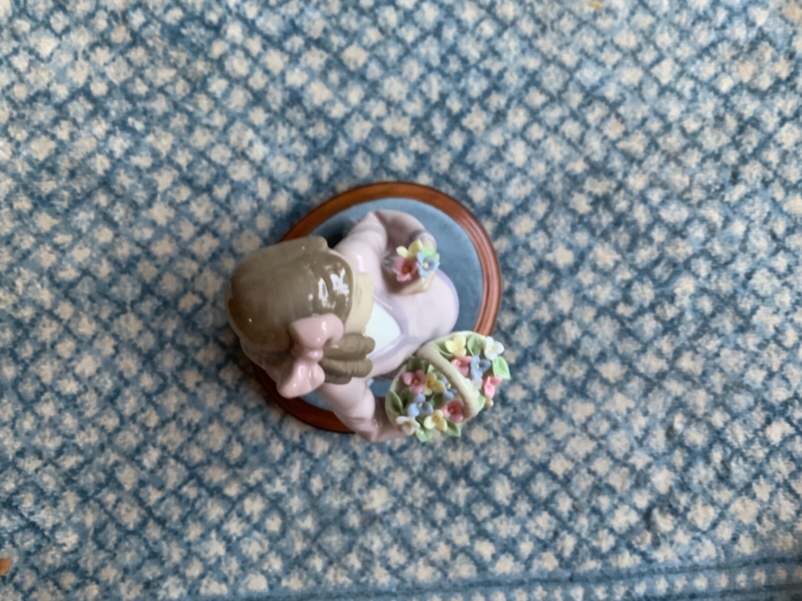 Lladro Girl Figurine, #7644 “Innocence in Bloom”, With Stand & Box, Retired 1995