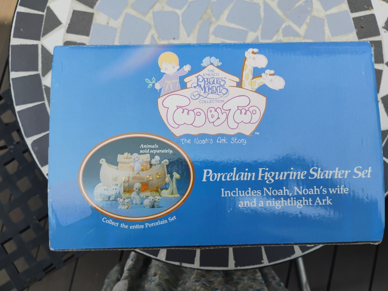 Precious Moments Noahs Ark Night Light and 2 Figures ENESCO Collection 1992 New!