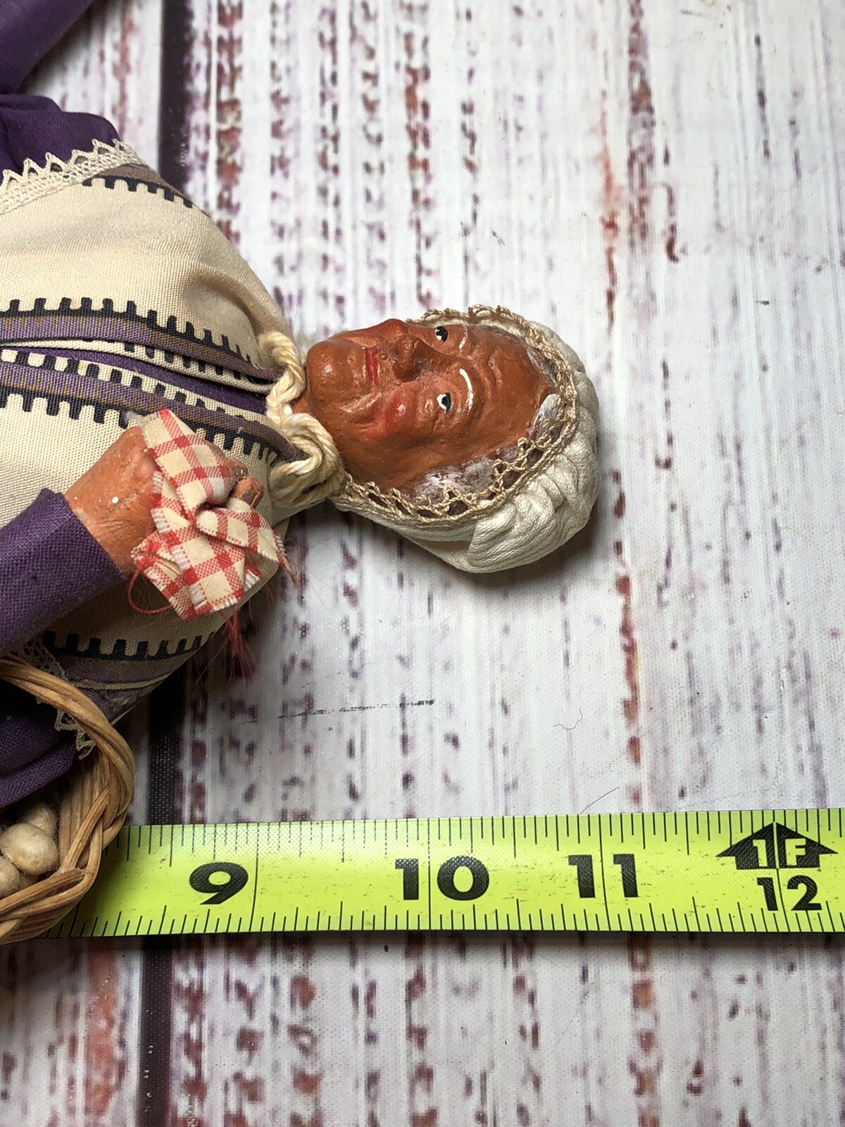 French Doll Handmade Santon De Provence Old Market Woman Traditional Dress 11”