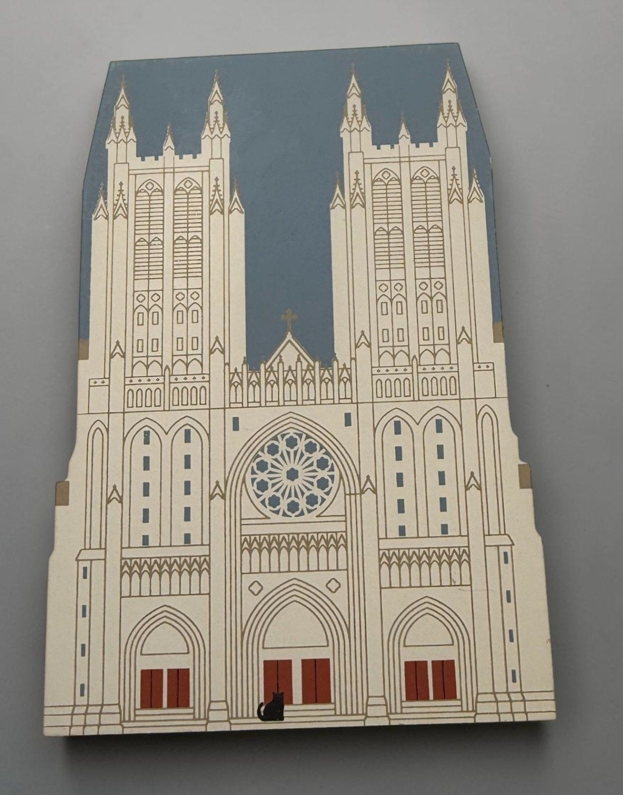 The Cats Meow Smuckers Washington DC National Cathedral Wood Decoration 1994