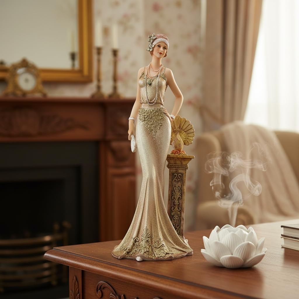 Graceful Victorian Lady Statue | Elegant Polyresin Sculpture