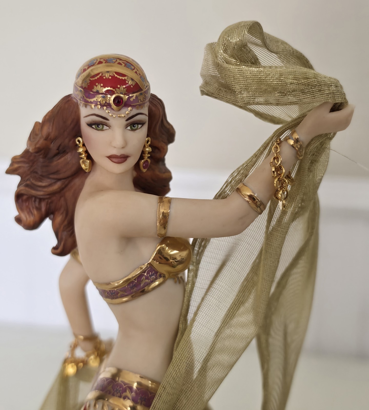 READ Franklin Mint ‘Dance of The Seven Veils’ Roma Gypsy Belly Dancer Figurine