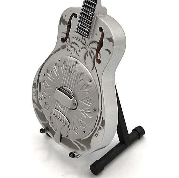 Mini Resonator Guitar For DIRE STRAITS MARK KNOPFLER GIFT Memorabilia FREE STAND