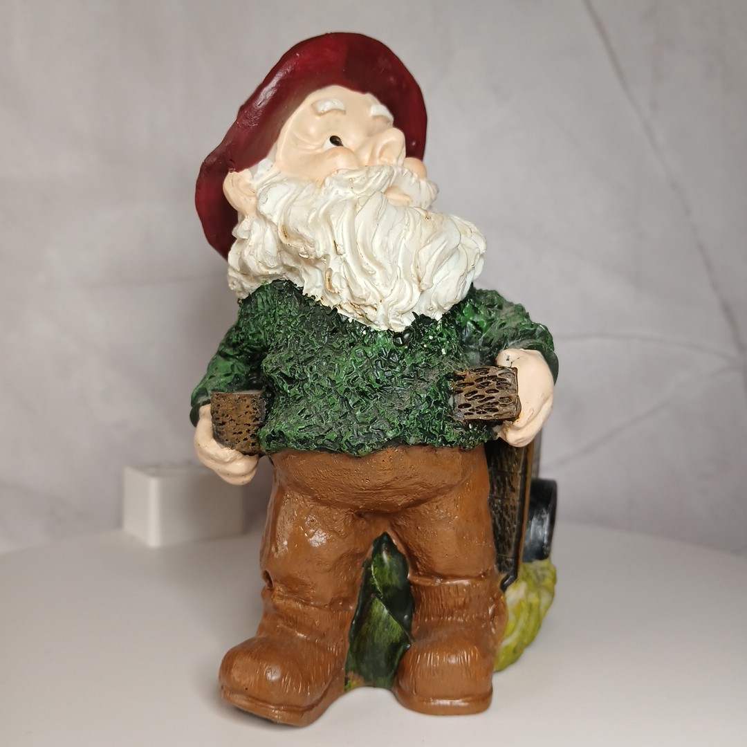 Gnome Pulling Cart Yardwork Originals Indor Outdoor Garden Decor SF-9244