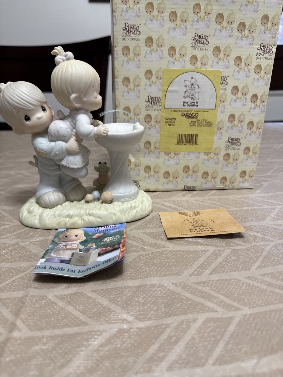 1988 Precious Moments “Your Love Is So Uplifting” #520675 Water Fountain