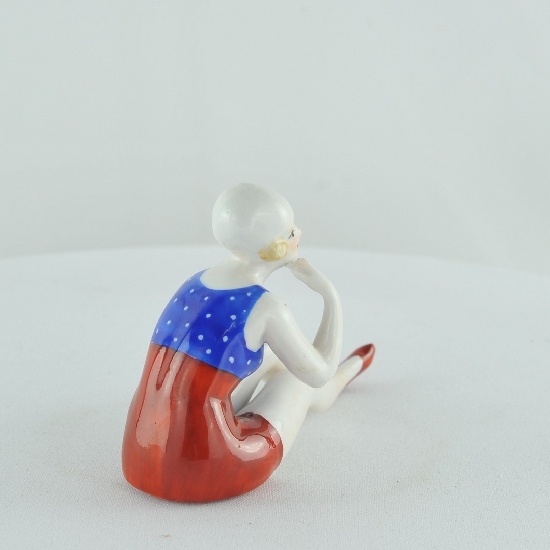 Art Nouveau Style Figurine Bathing Beauty Sexy Art Deco-German Style Porcelain