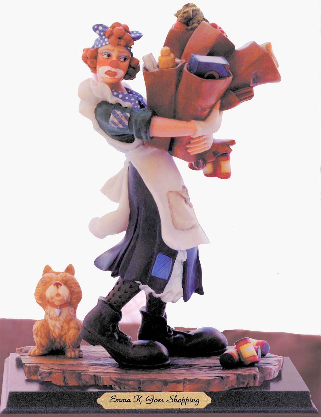 RARE 9-inch Lady Clown Collectible Figurine – Emma K – COMPANION TO EMMETT KELLY