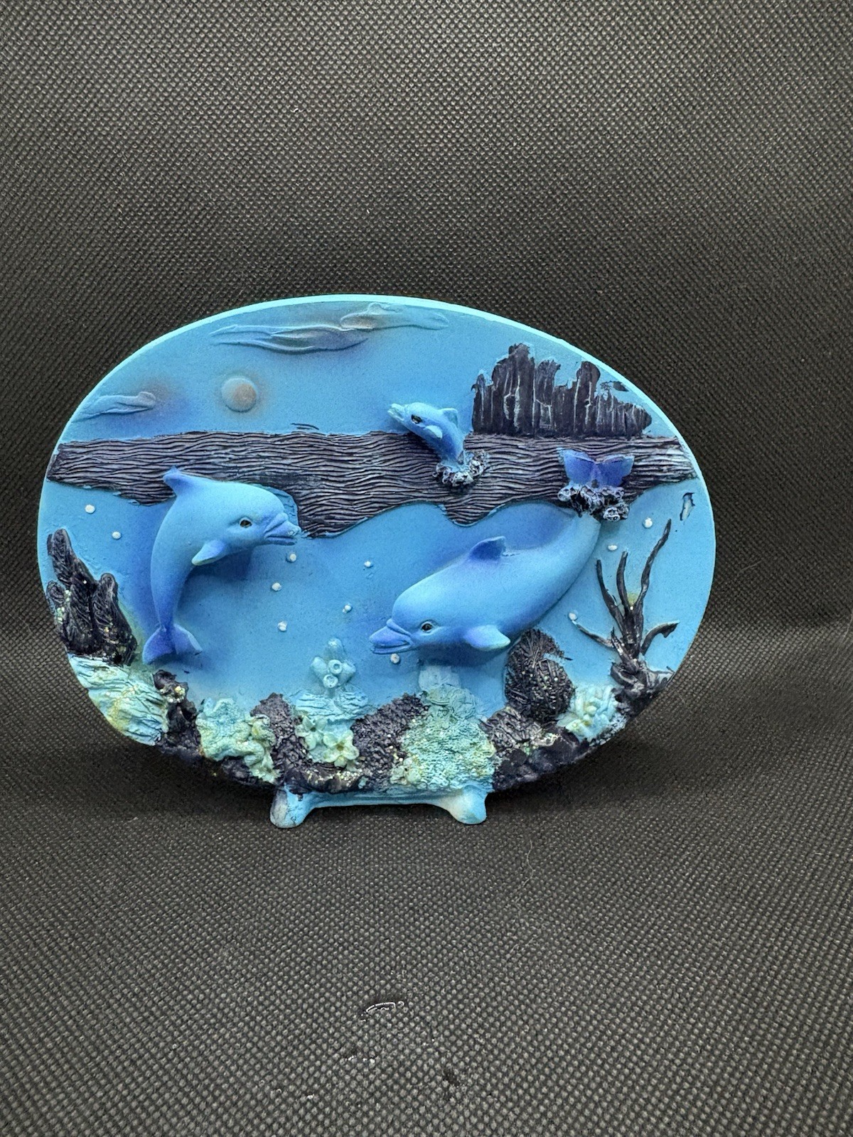 Dolphins Ocean At Night 3D Ceramic Scene