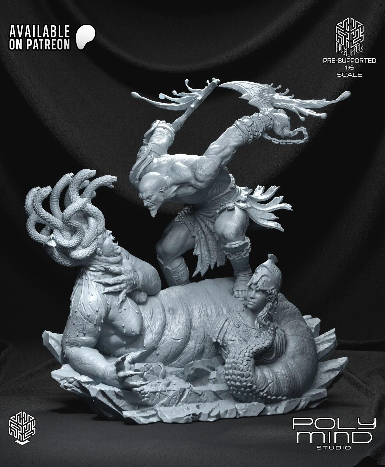 Kratos vs Medusa | 1:8 Scale | Unpainted | Garage Kit