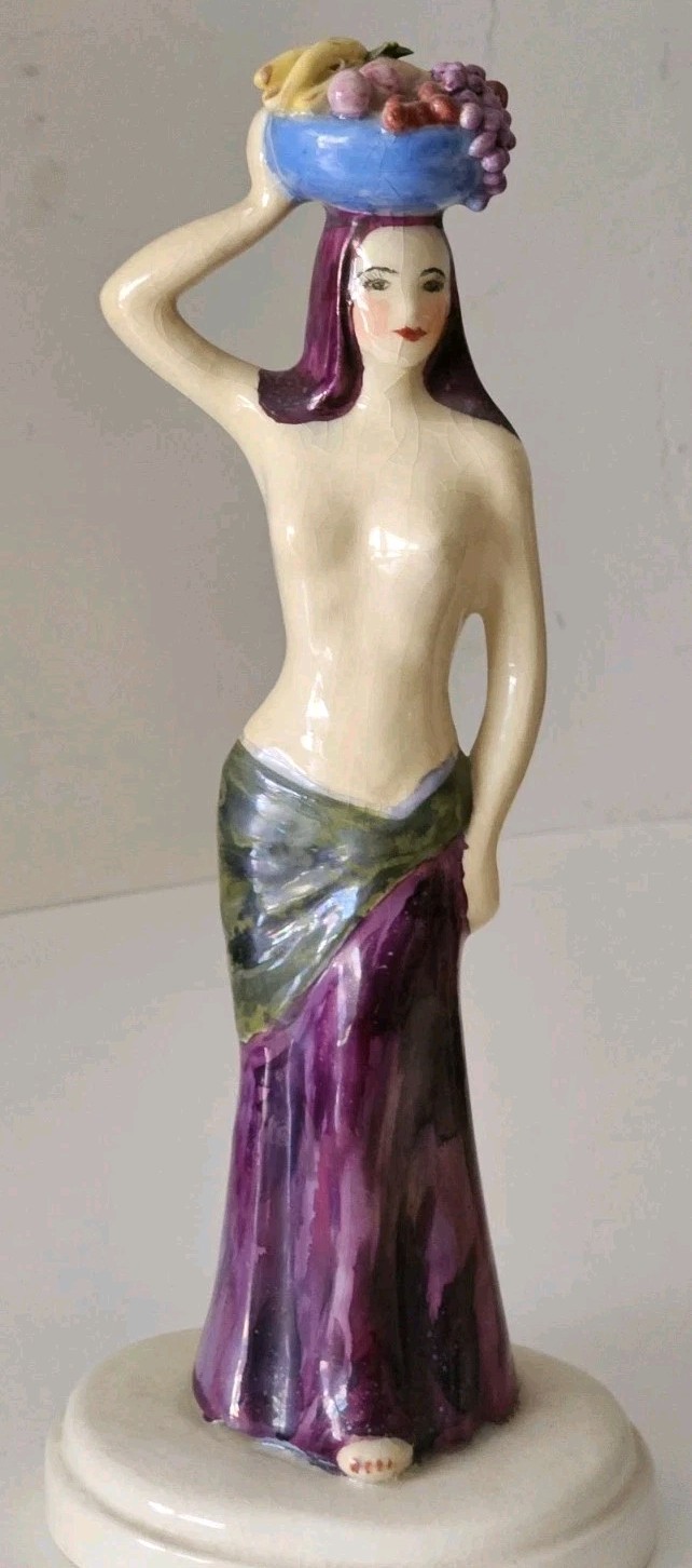 Art Nouveau Style Figurine Bathing Beauty Sexy Naked Art Deco-German Style Porce