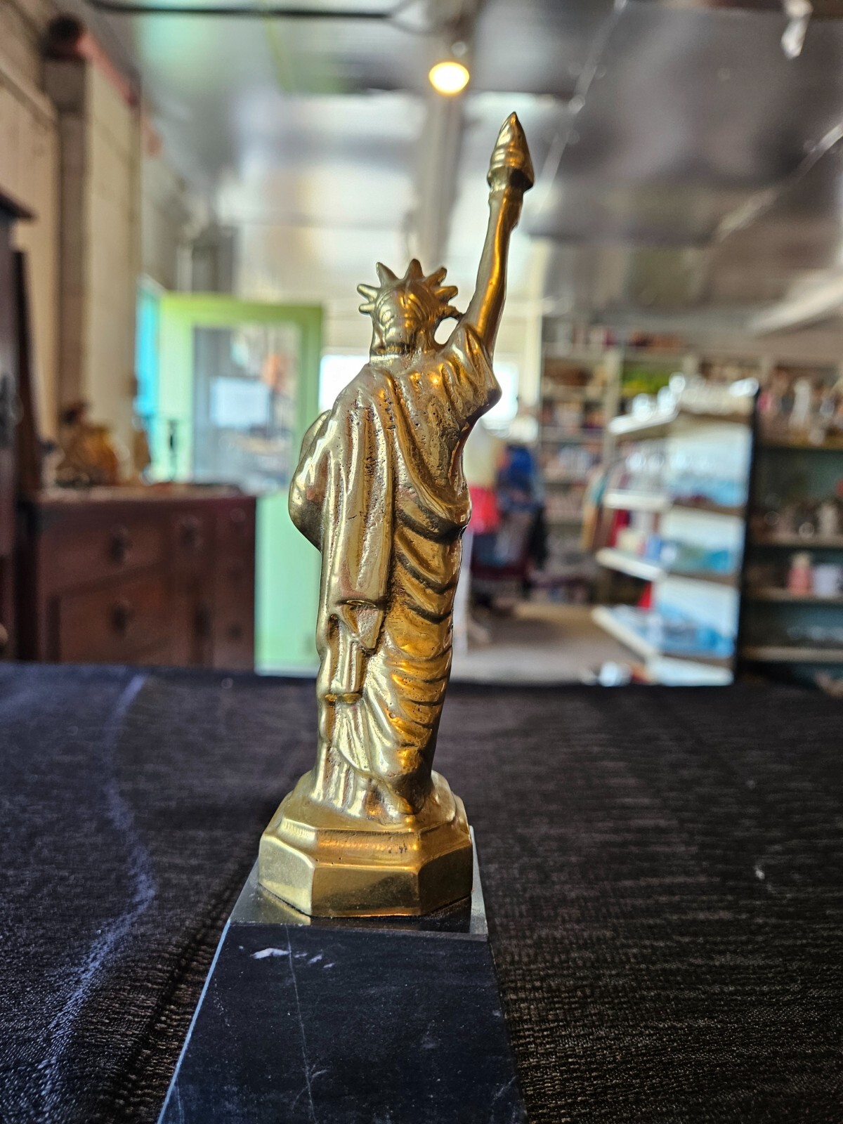 Vintage Brass Statue of Liberty 8″ 1 lb 15 oz Granite Base