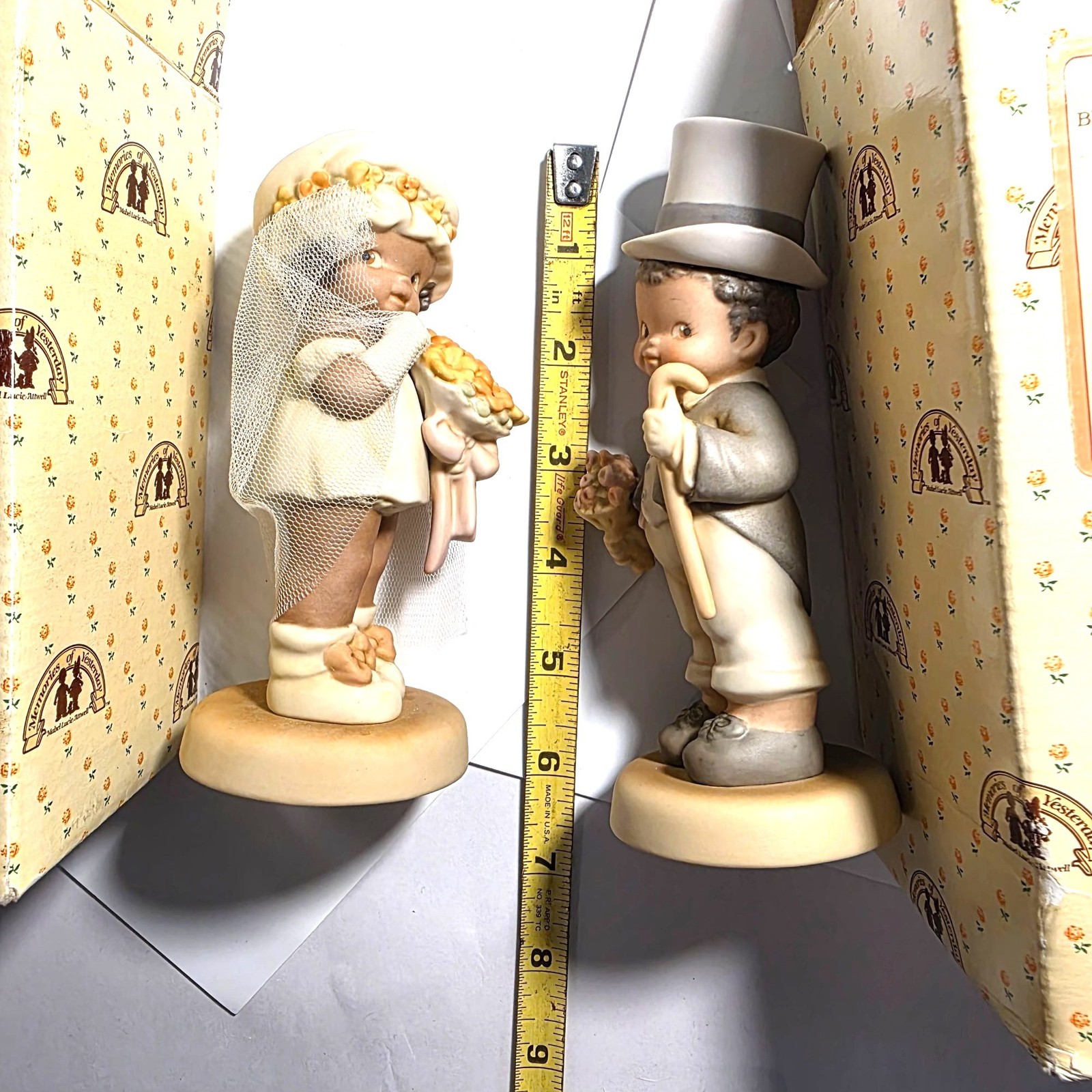 Vtg Bride Groom Figurines 1994 Enesco Lucie Attwell wedding gift bridal love
