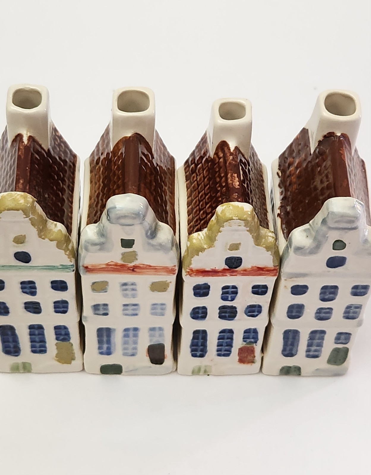 Set of 4 Heerengracht Dutch Canal Houses Bottles Amsterdam 91 Ceramic