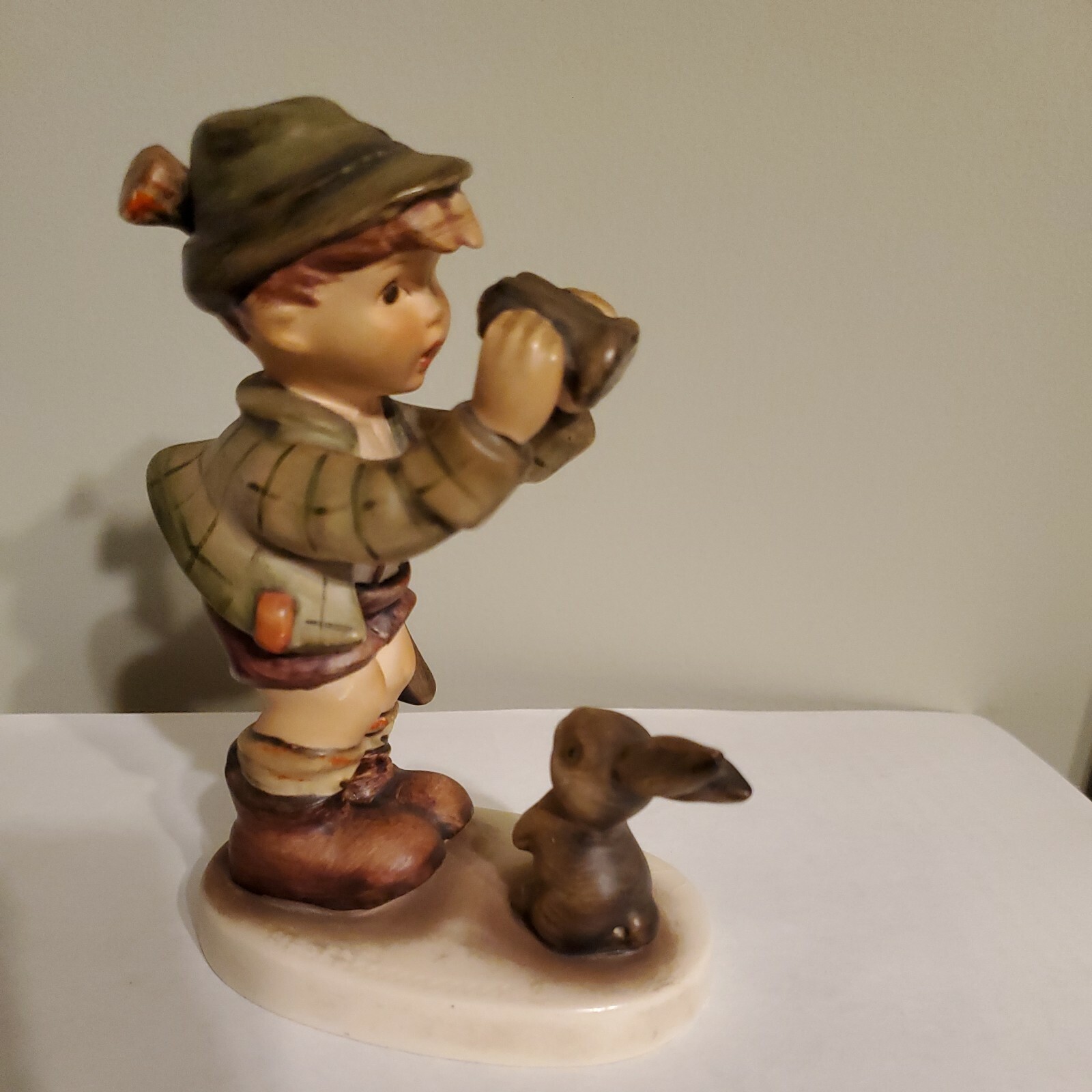 Goebel Hummel Good Hunting #307 Figure TMK-4 Boy Holding Binoculars Rabbit