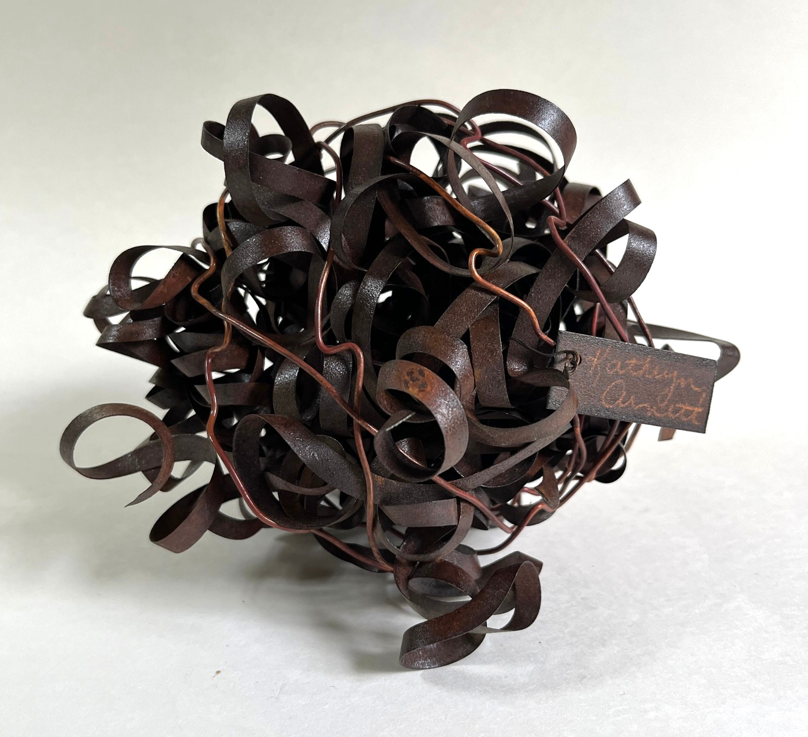 Kathryn Arnett Interwined Metal Strips Sculpture Abstract Contemporary Art