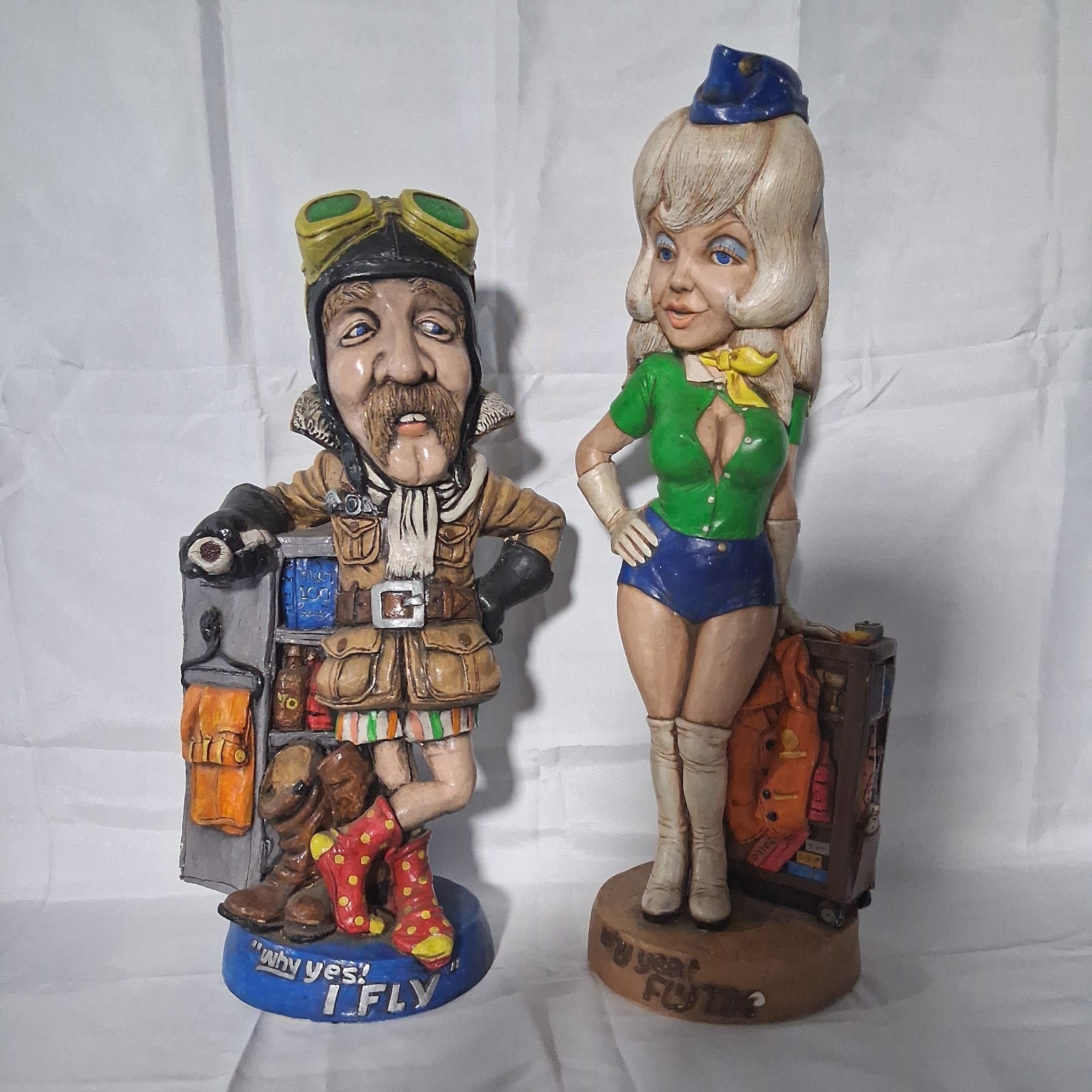VINTAGE JUTA SANGTHAWEEP “WHY YES I FLY”1974-1976 PLASTER COLLECTION STATUES