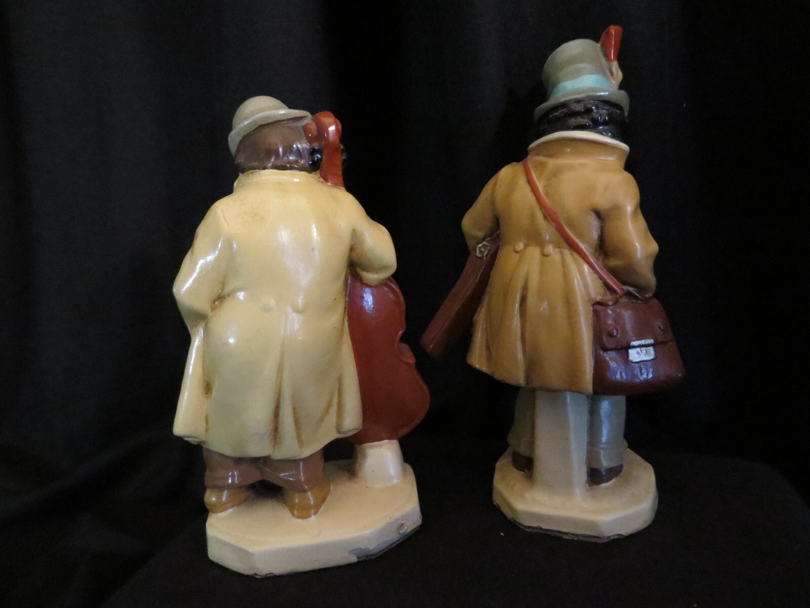 VTG. Celluloid Men Musicians Marked Germany c1940s Set of 2 6″Tall