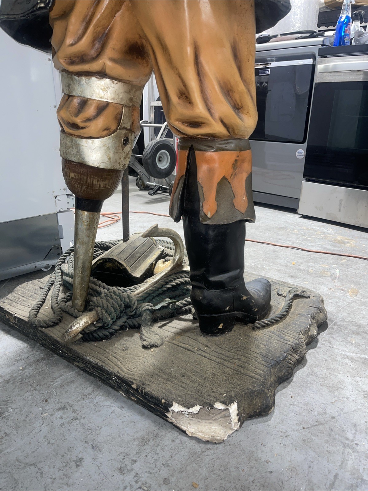 Pirate Captain Hook With Peg Leg and Sword Life Size Resin Statue Theme Display
