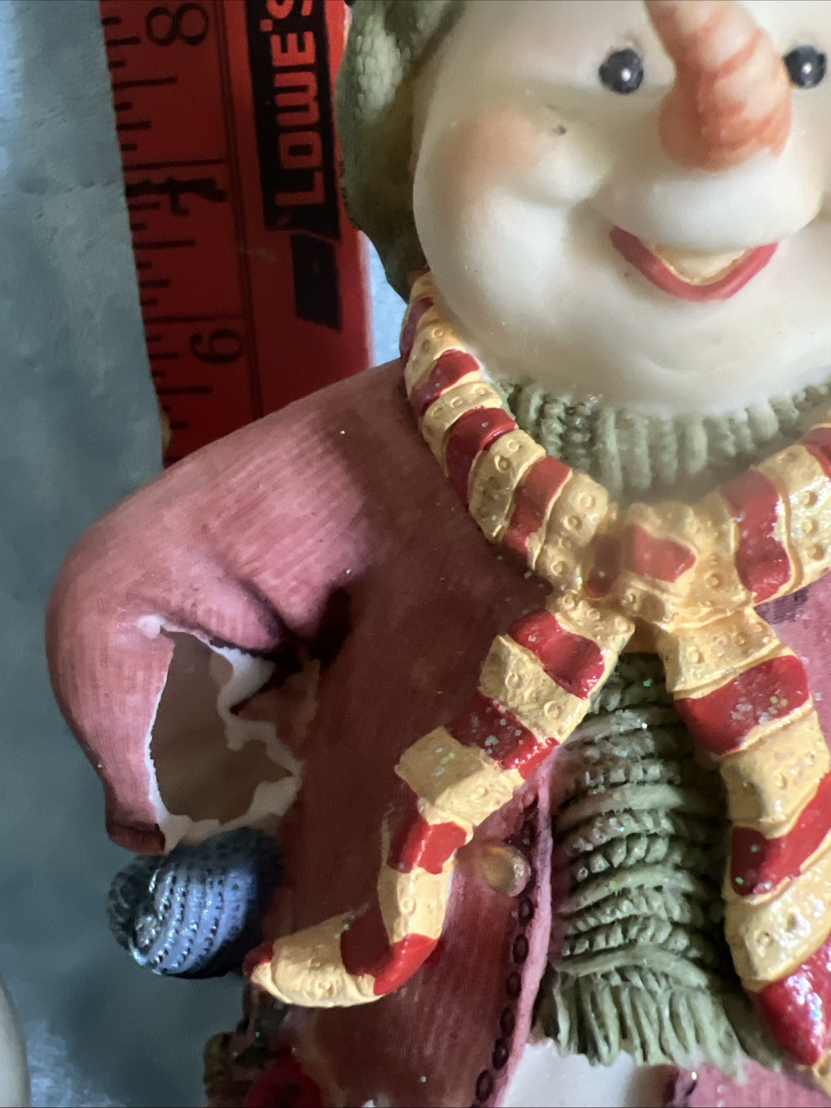 Vintage 90’s Decorative Resin Winter Christmas Snowman Couple 9 inches Holiday