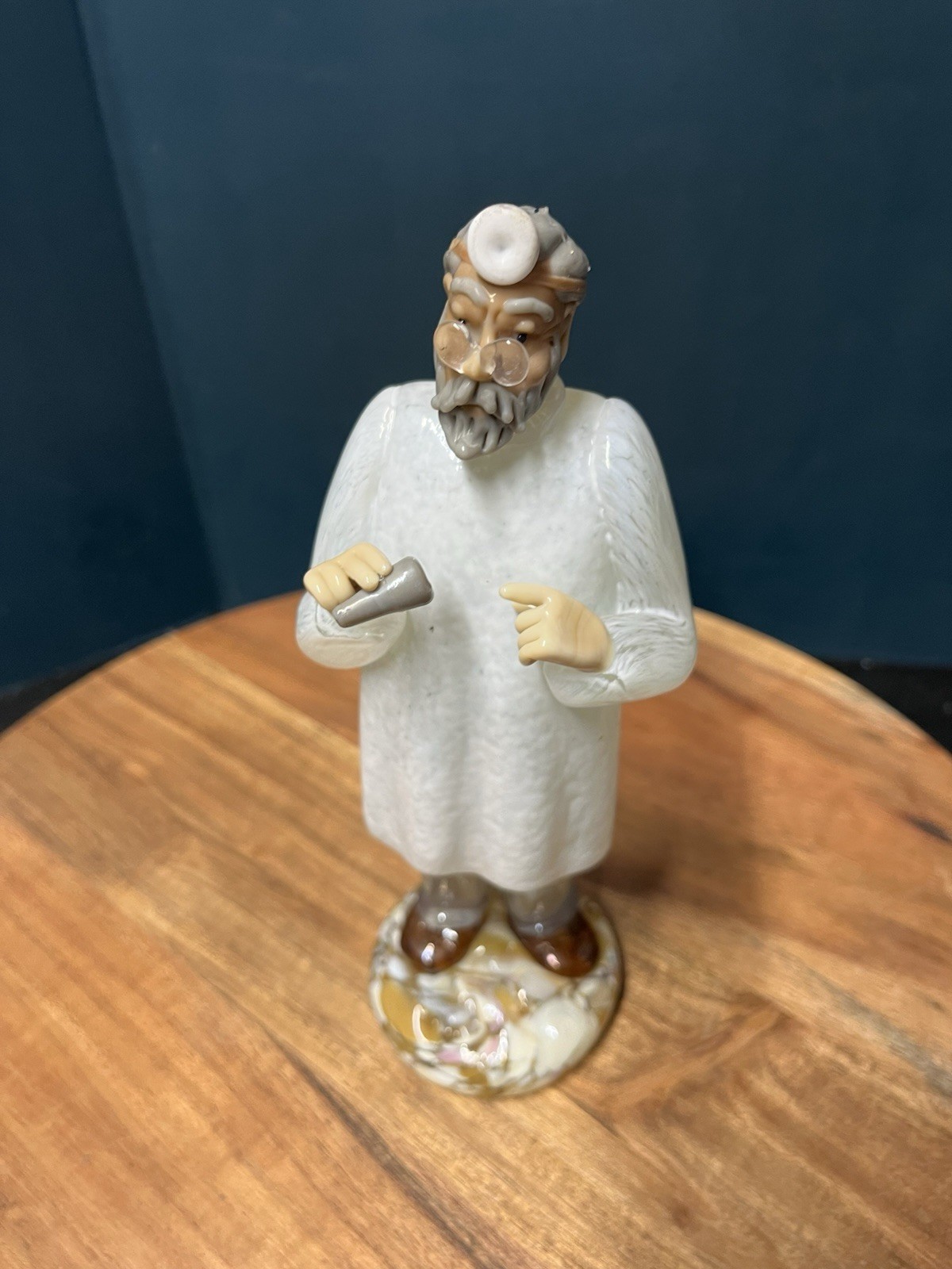 1950s Belfor Handblown Czech Bohemian Glass Doctor Figure Sculpture 8.5”