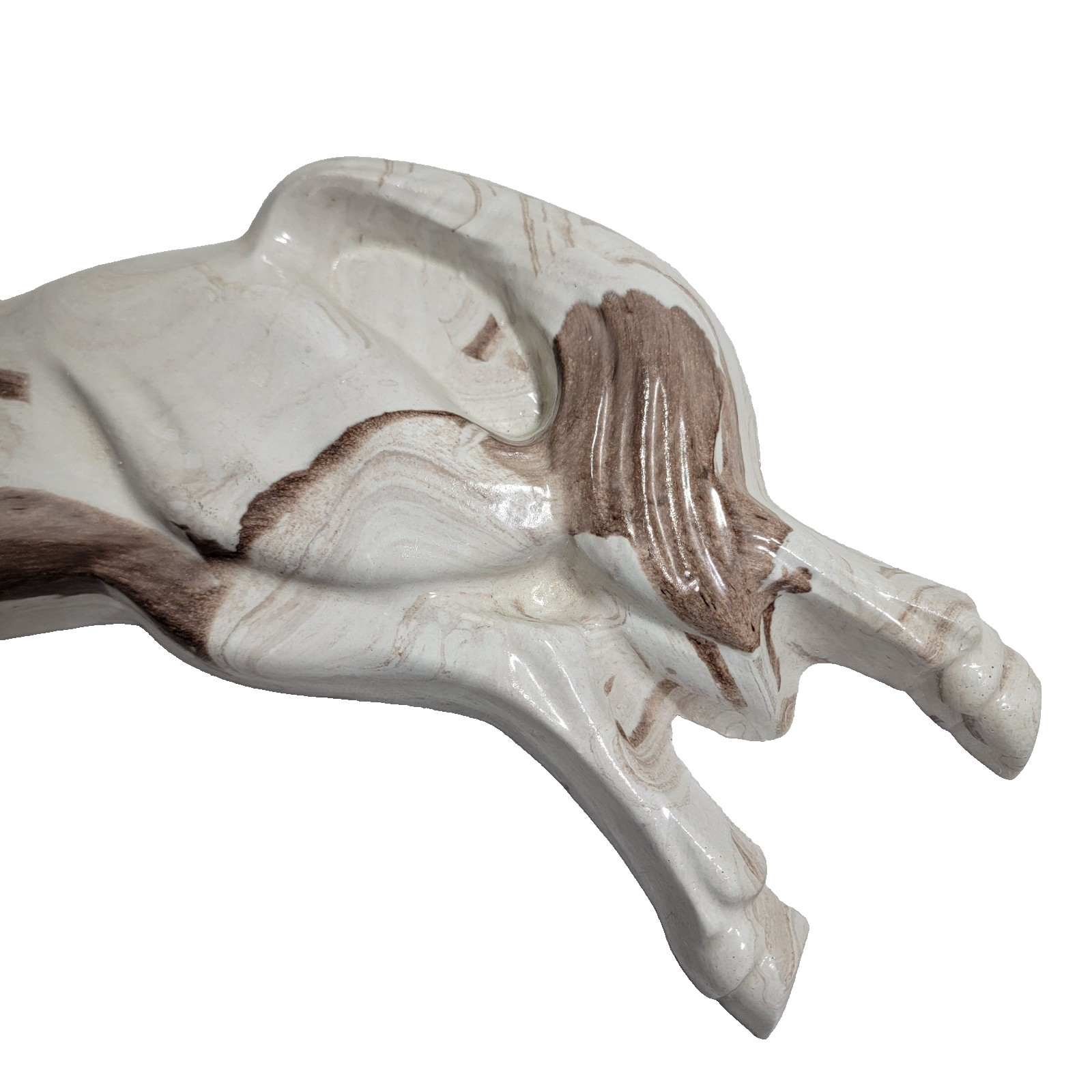 Vintage Resin Galloping Horses Wall Hanging Decor Marble Look and Design