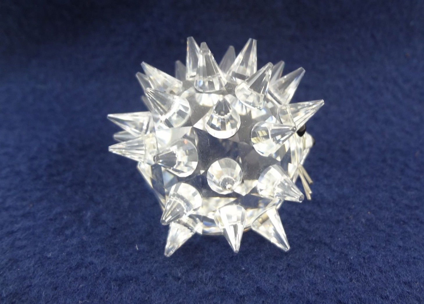 Swarovski Crystal Hedgehog 2″ Signed Black Eyes Silver Whiskers Vintage
