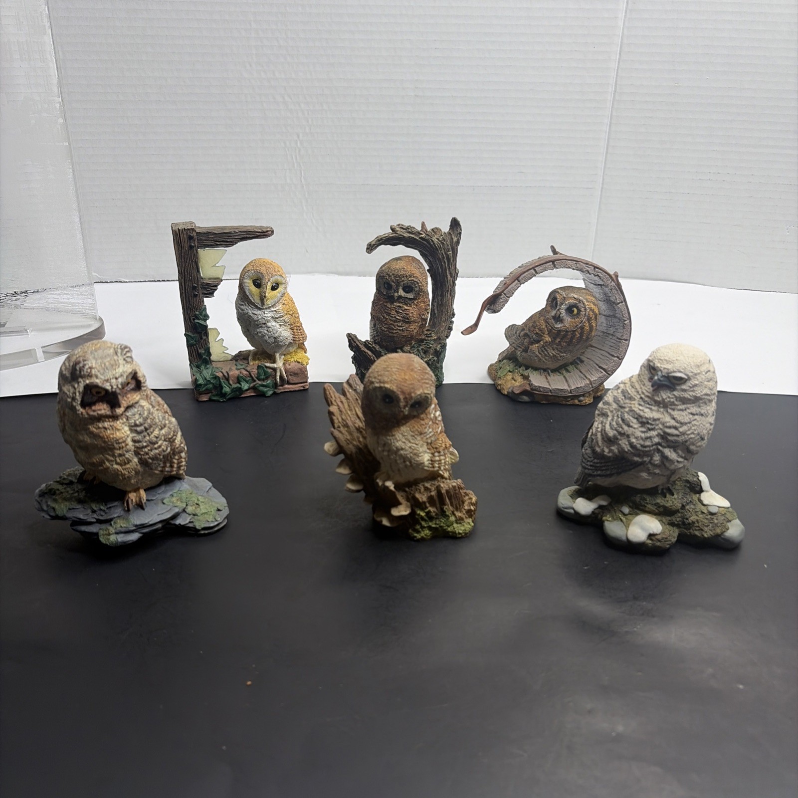 Set Of 6 Hamilton Collection “Little Night Owls “ Figurines 1990 David Lyttlet