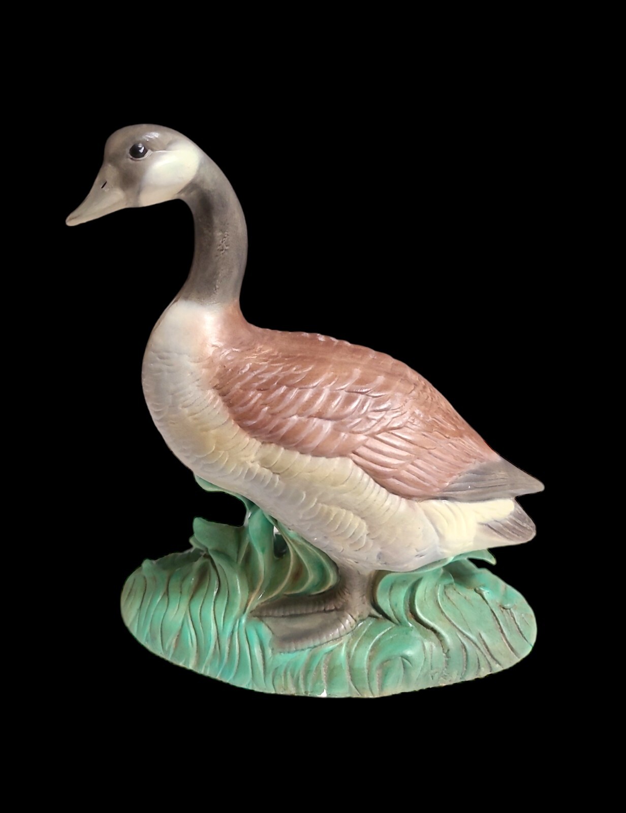 Vtg Hand Painted Chalkware Plaster 8.75″ Canadian Goose Figurine Statue 3+ Lbs