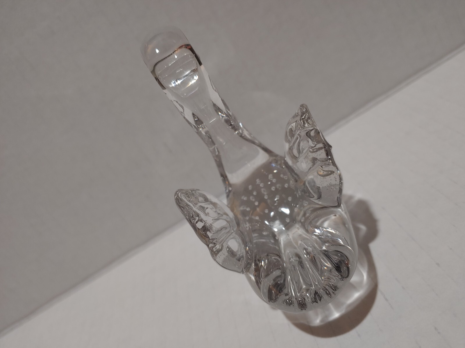 Crystal LARGE SWAN 4″ Beautiful Bubble Glass Bird Nature Figurine Statue