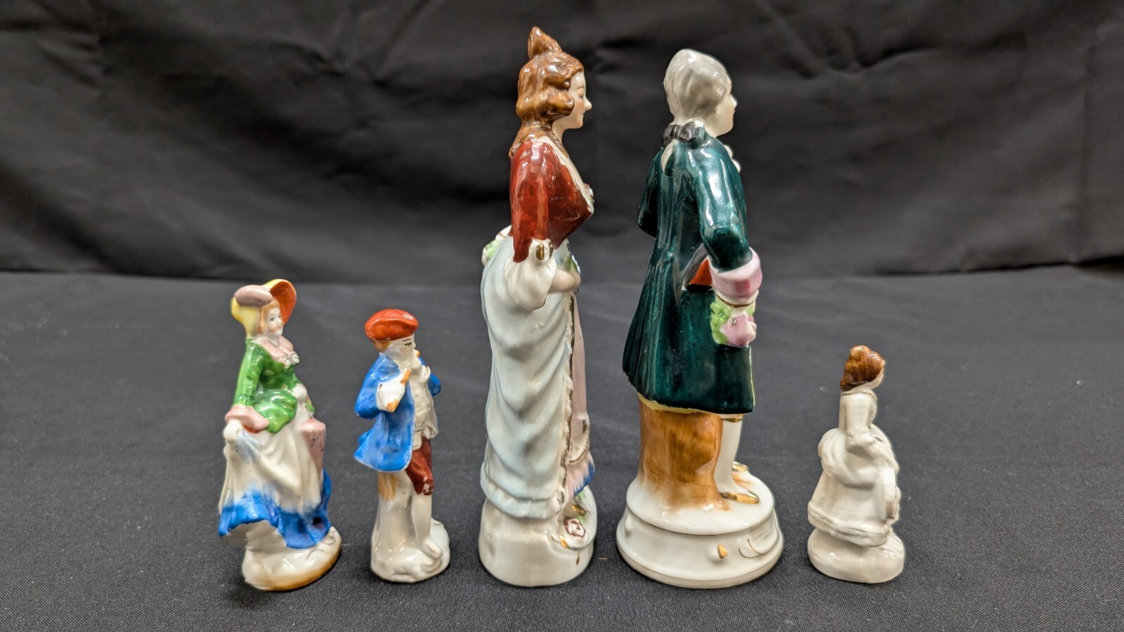 MCM Vintage Colonial Dressed Men and Women Figures Handpainted Made in Japan