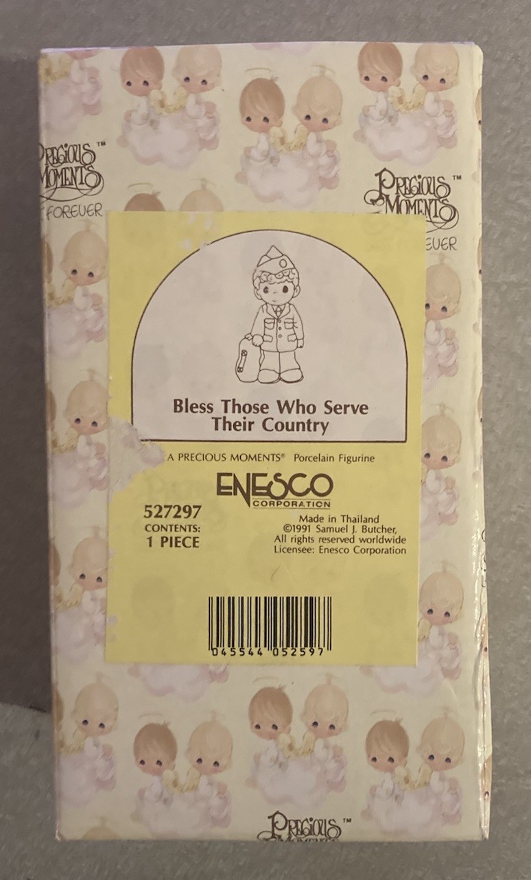 Enesco Precious Moments African American Soldier Army Figurine Mint W Box