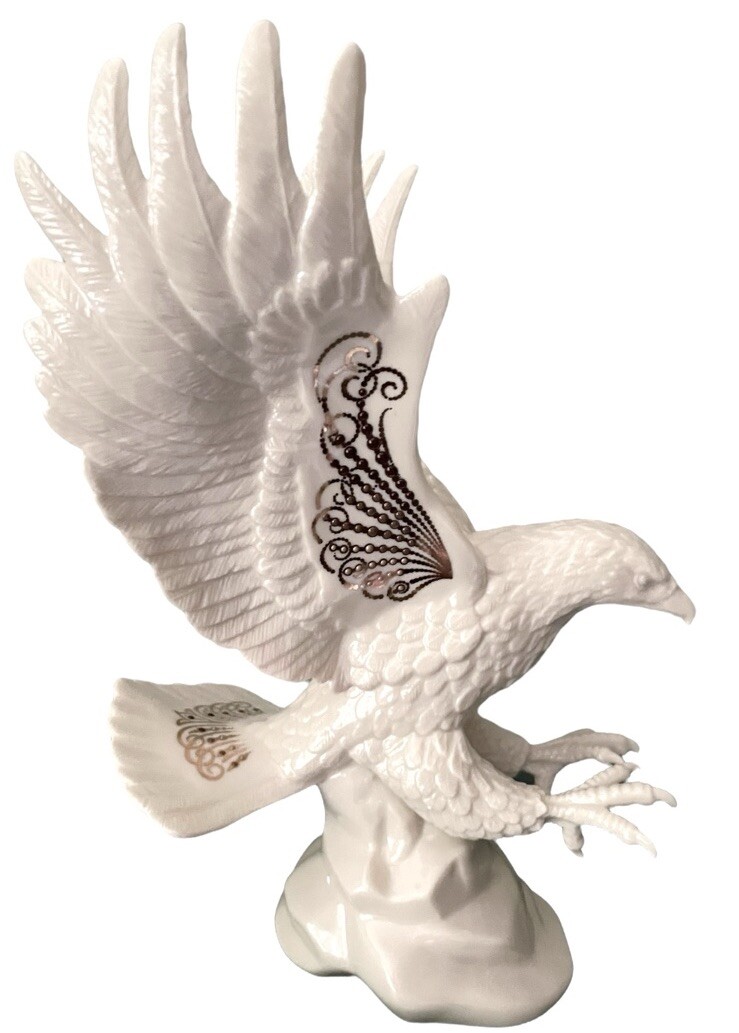 Lenox China Jewels Collection Statement Eagle Lg Porcelain Ivory Gold New In Box