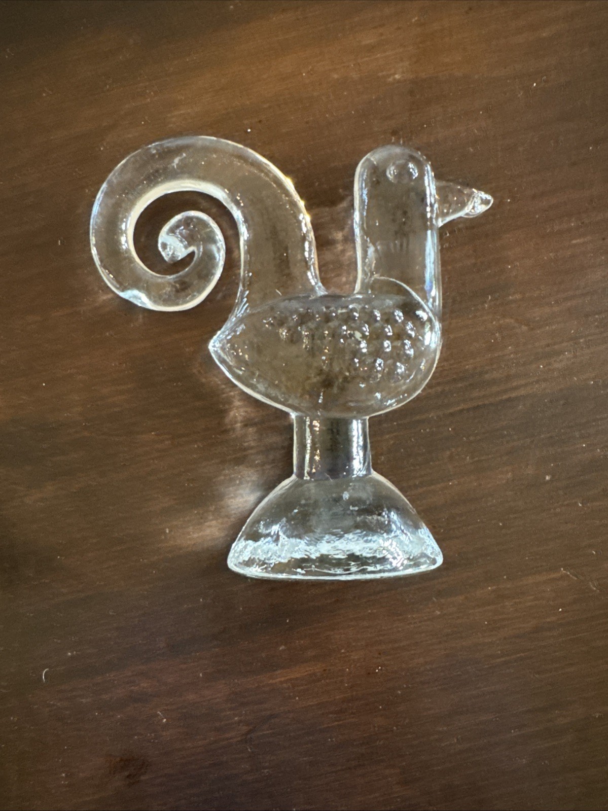 MCM KOSTA BODA Art Glass Zoo Series Bird Rooster Tupp Paperweight 1975