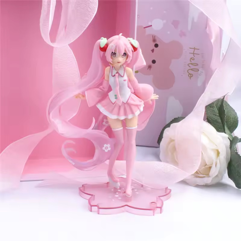Hatsune Miku Figure Kawaii Sakura Anime PVC Collectible Doll Model Toy