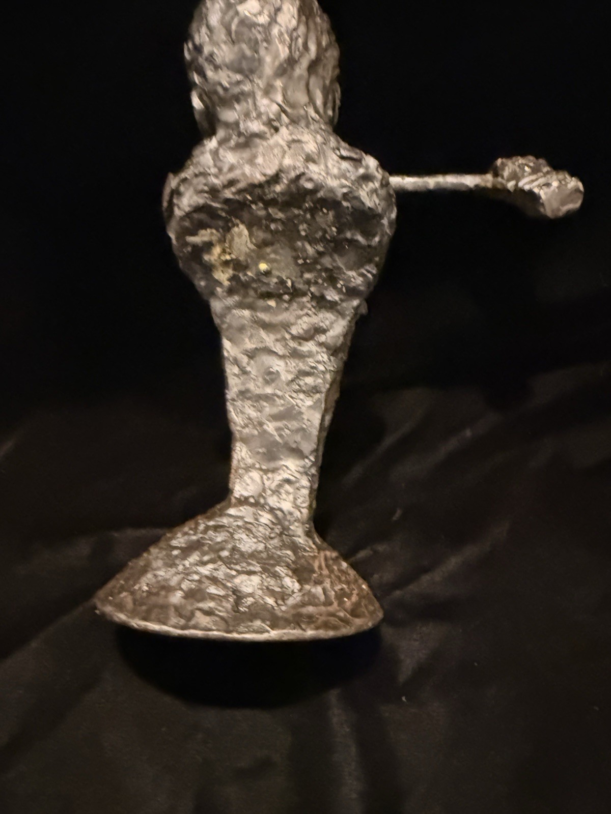 Vintage Modernist Flute Player Bust Sculpture Bronze Tone Metal Statue 10” Art