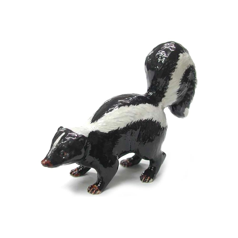 Northern Rose Black and White Skunk Animal – Miniature Porcelain Figurine