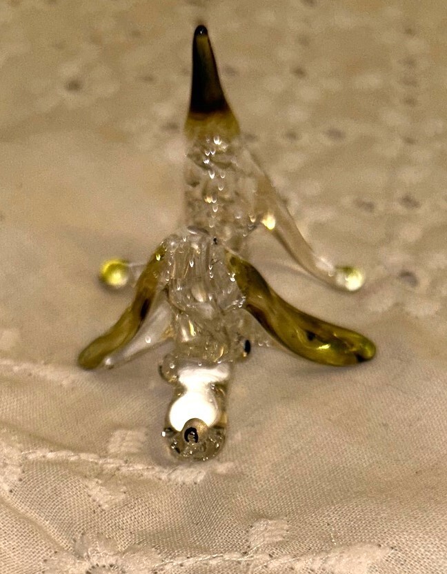 Hand Blown Glass Dog Bloodhound Figurine 2 inches