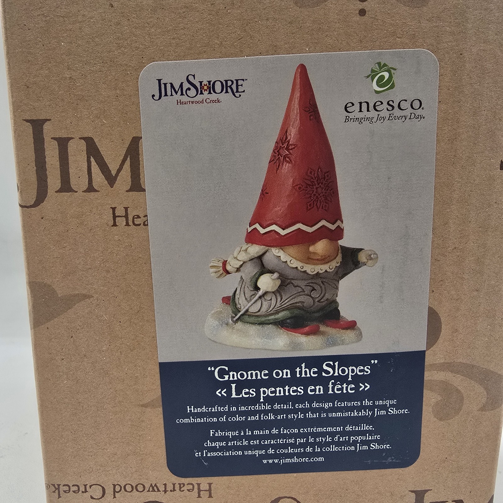 Jim Shore GNOME WITH BRAIDS SKIING FIGURINE-GNOME ON THE SLOPES 6010844 NEW